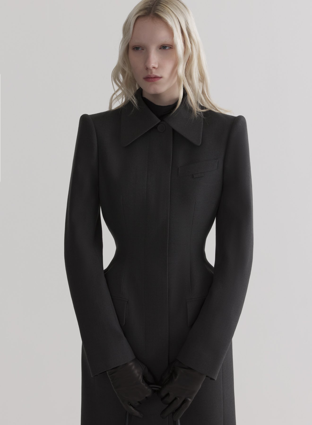 anthracite hourglass coat