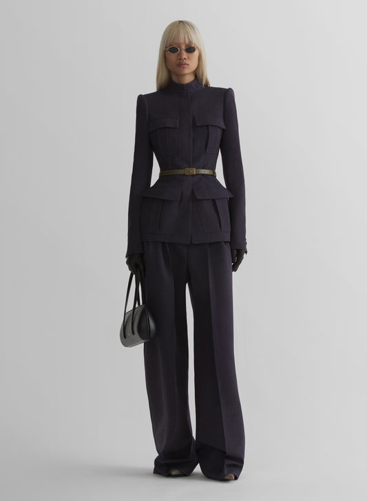 ink wide pleated trousers