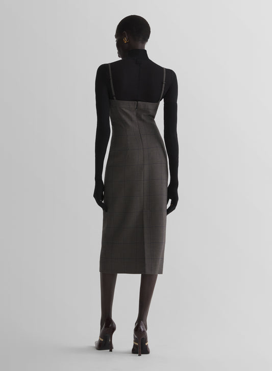 taupe check lingerie dress