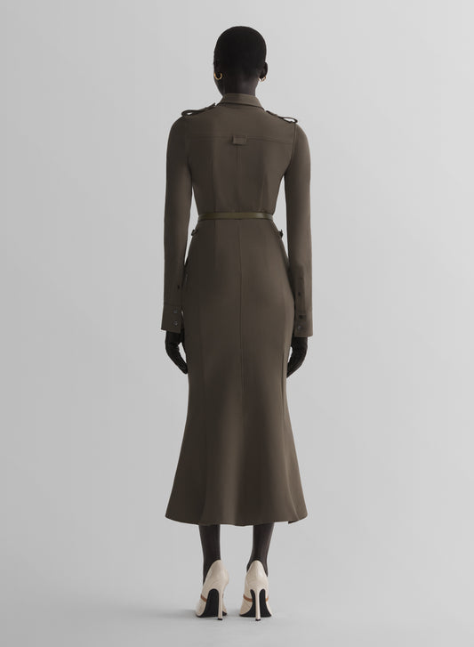 kaki military shirt dress