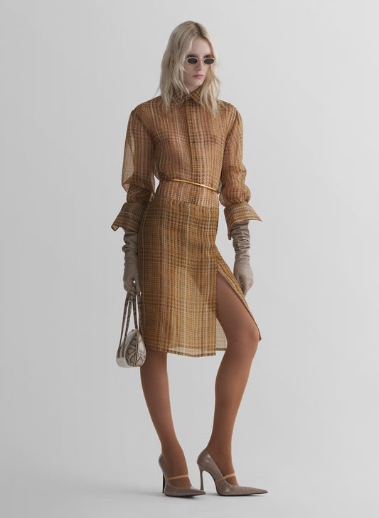 sheer organza wrap skirt