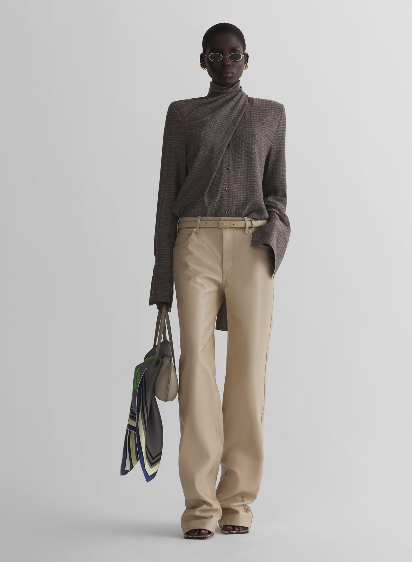 taupe boxy shirt