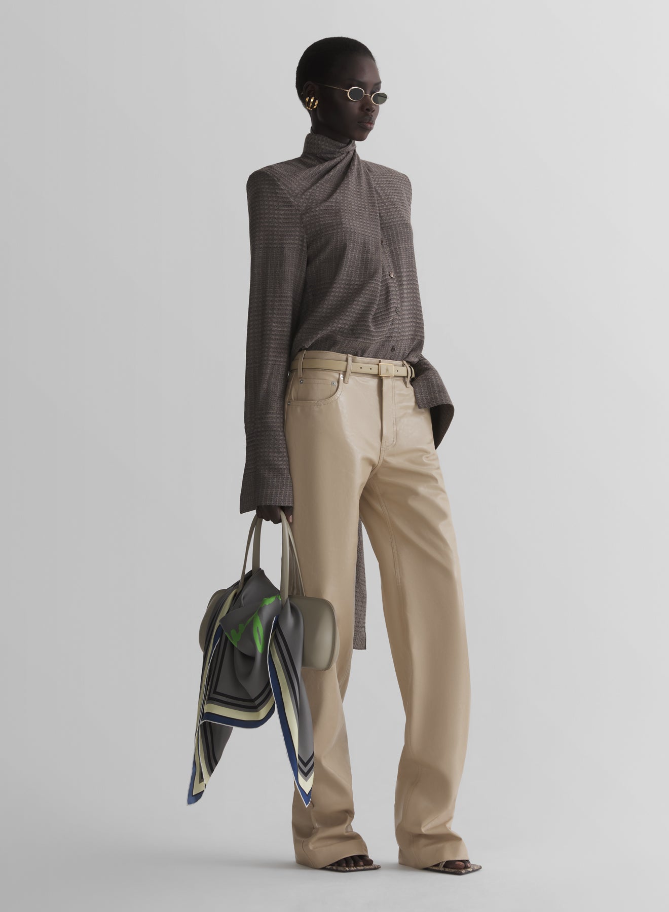 taupe boxy shirt