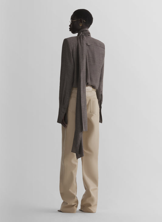 taupe boxy shirt