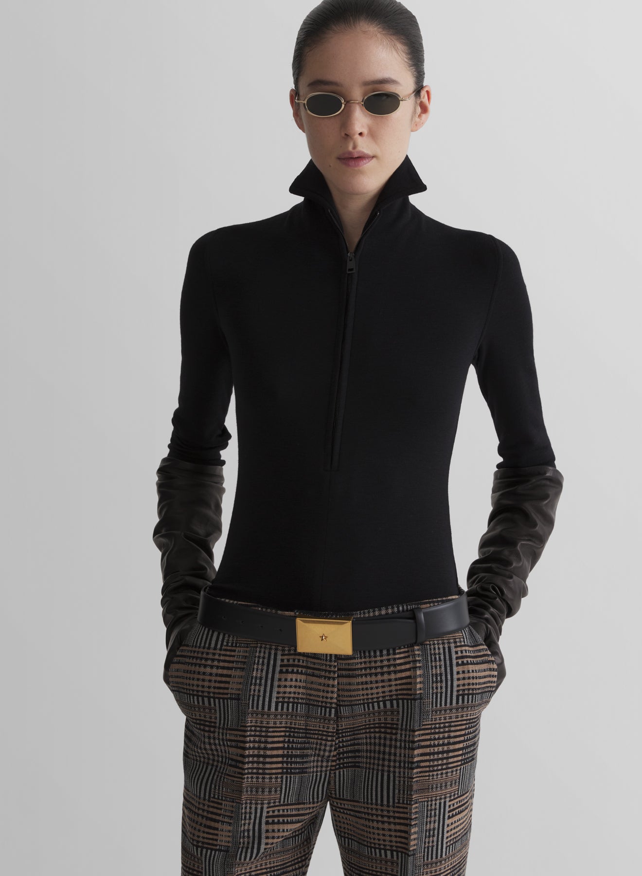 black column jersey top