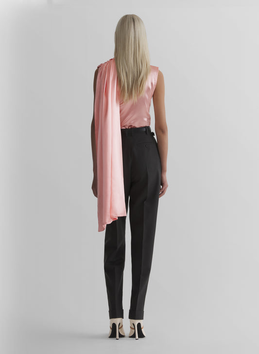 baby pink scarf sleeveless top