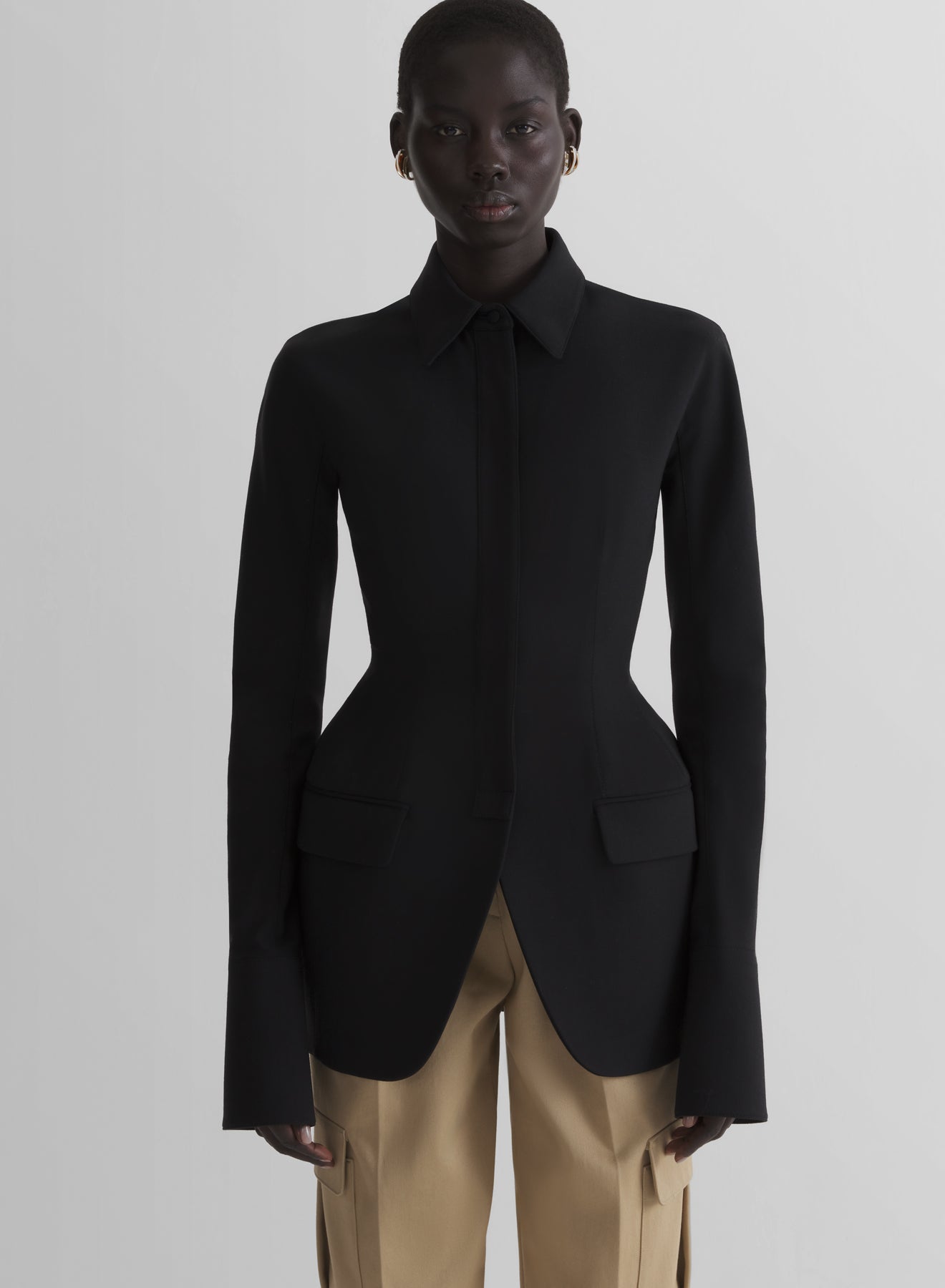 black shirt jacket