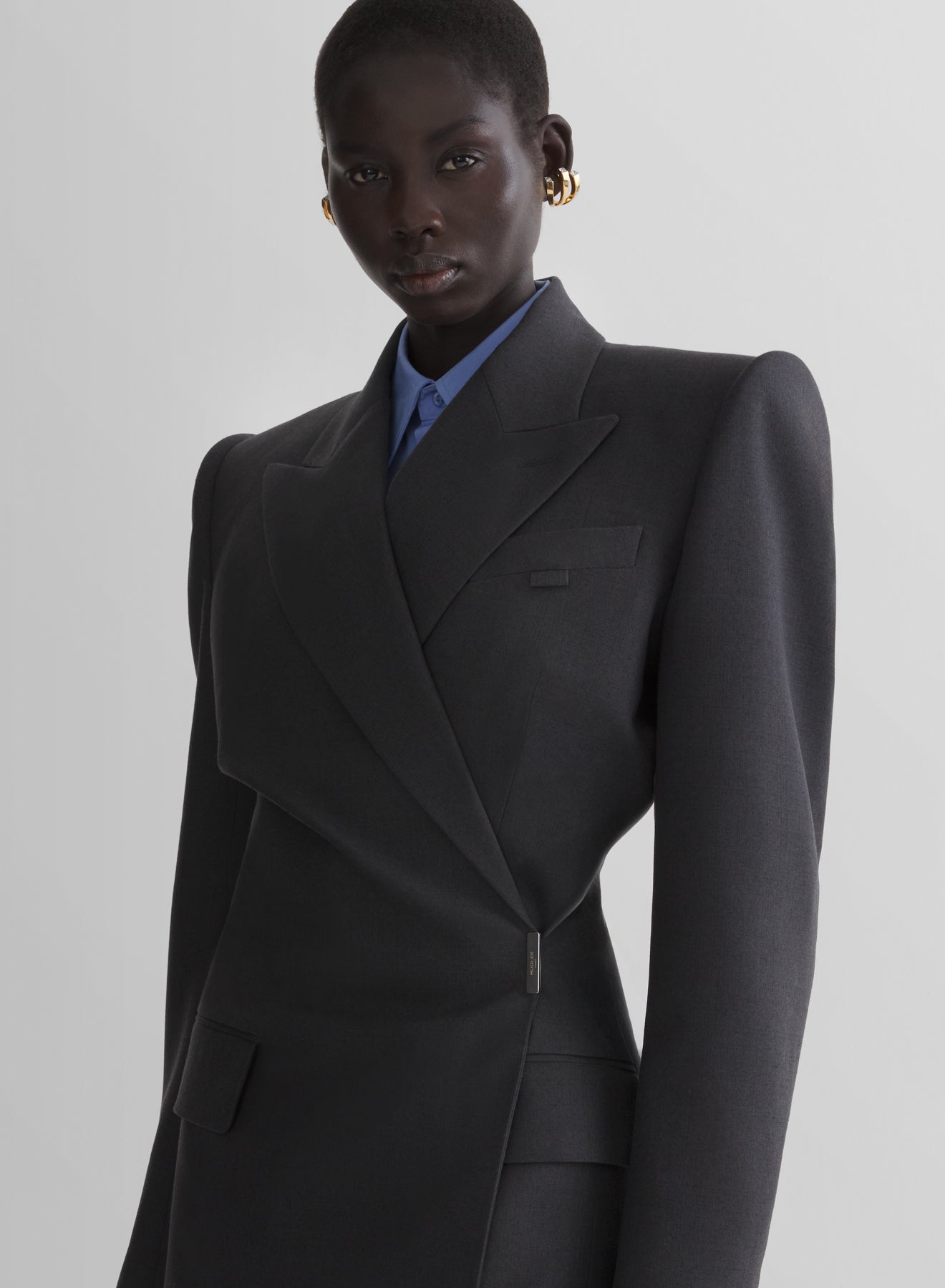 anthracite twisted double breasted jacket