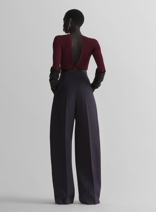 burgundy knit buttoned bodyshort
