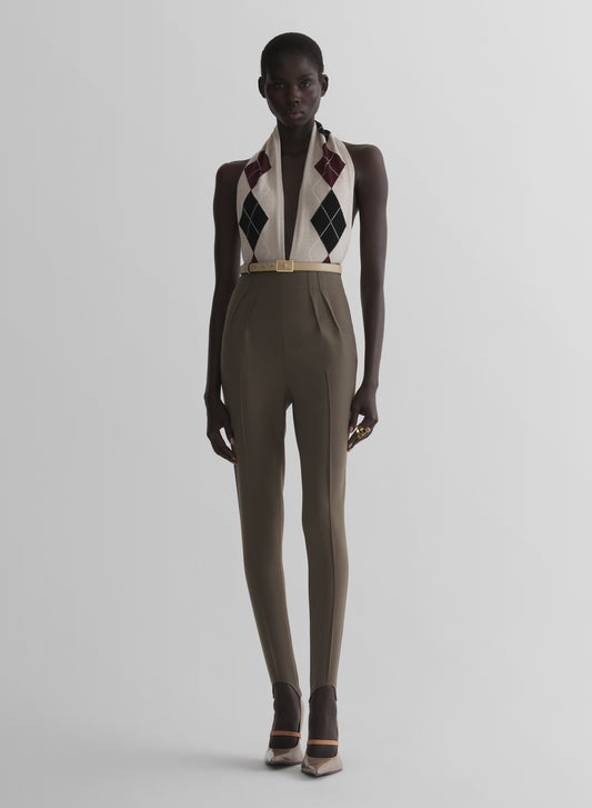 off white cashmere argyle bodysuit