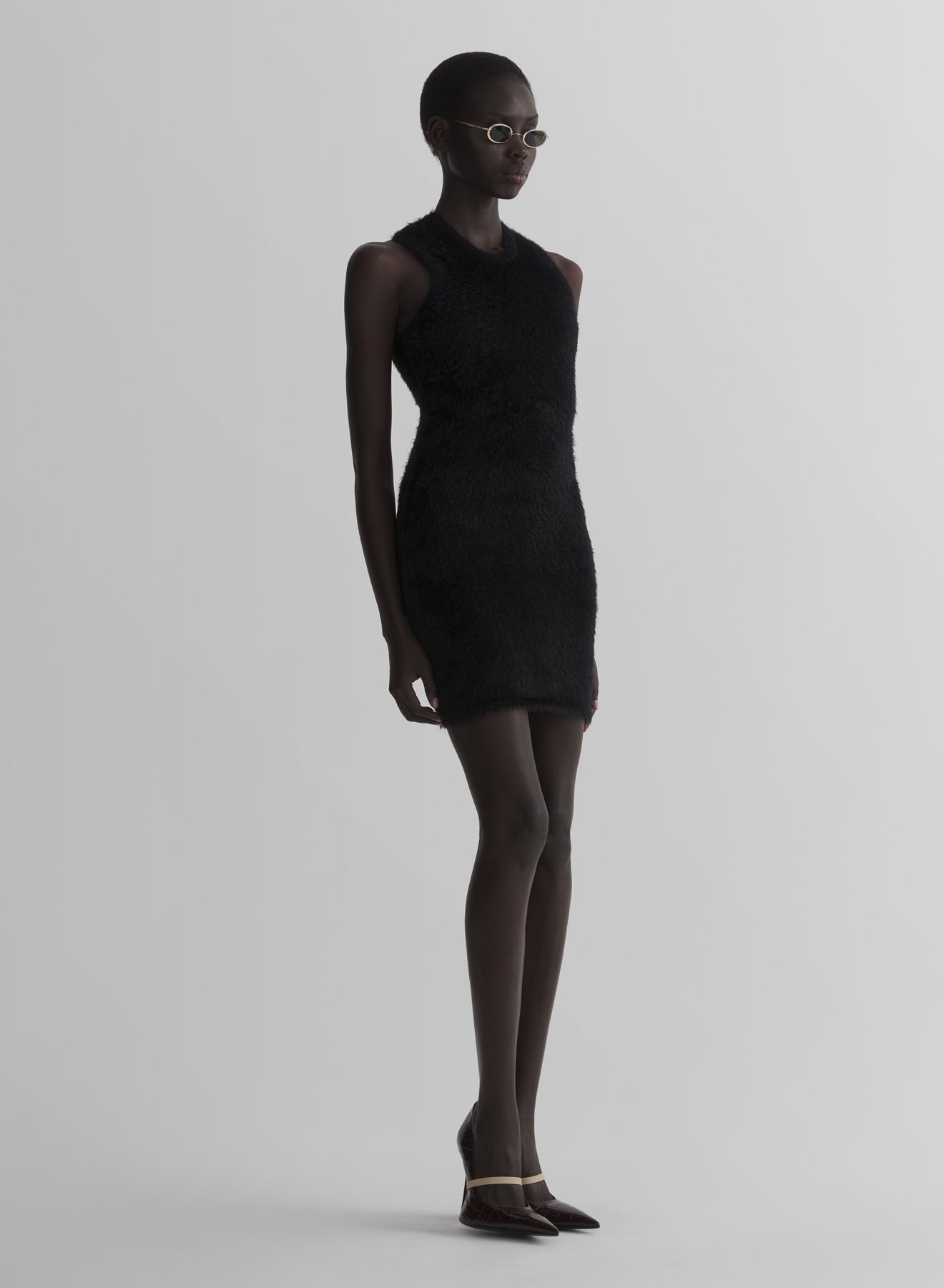 black brushed knit dress