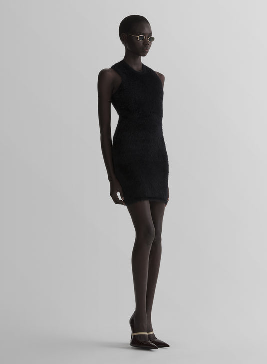 black brushed knit dress