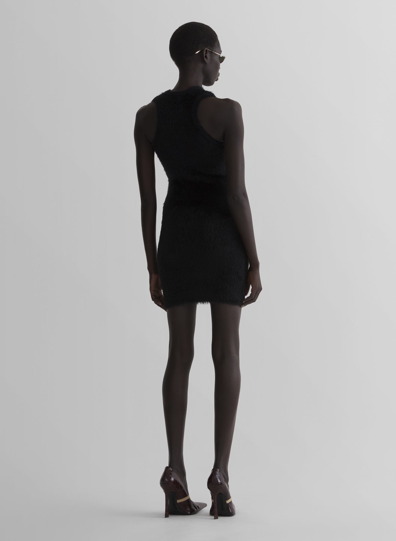black brushed knit dress