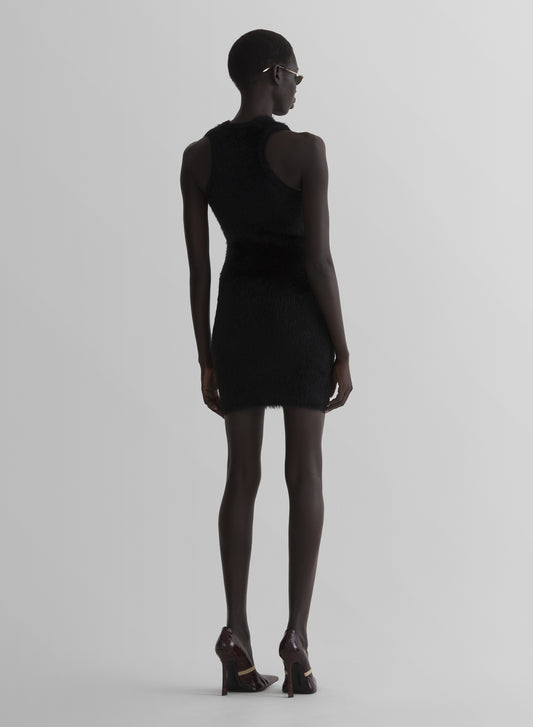 black brushed knit dress