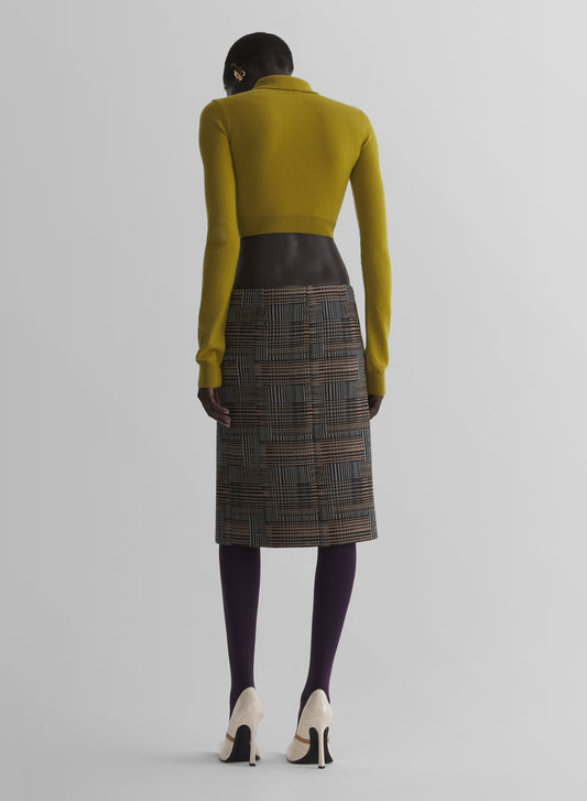 moss cashmere cropped polo