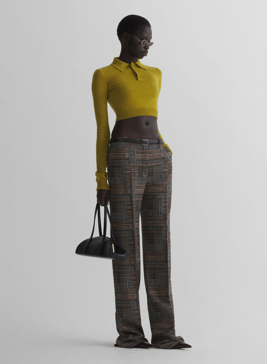 moss cashmere cropped polo