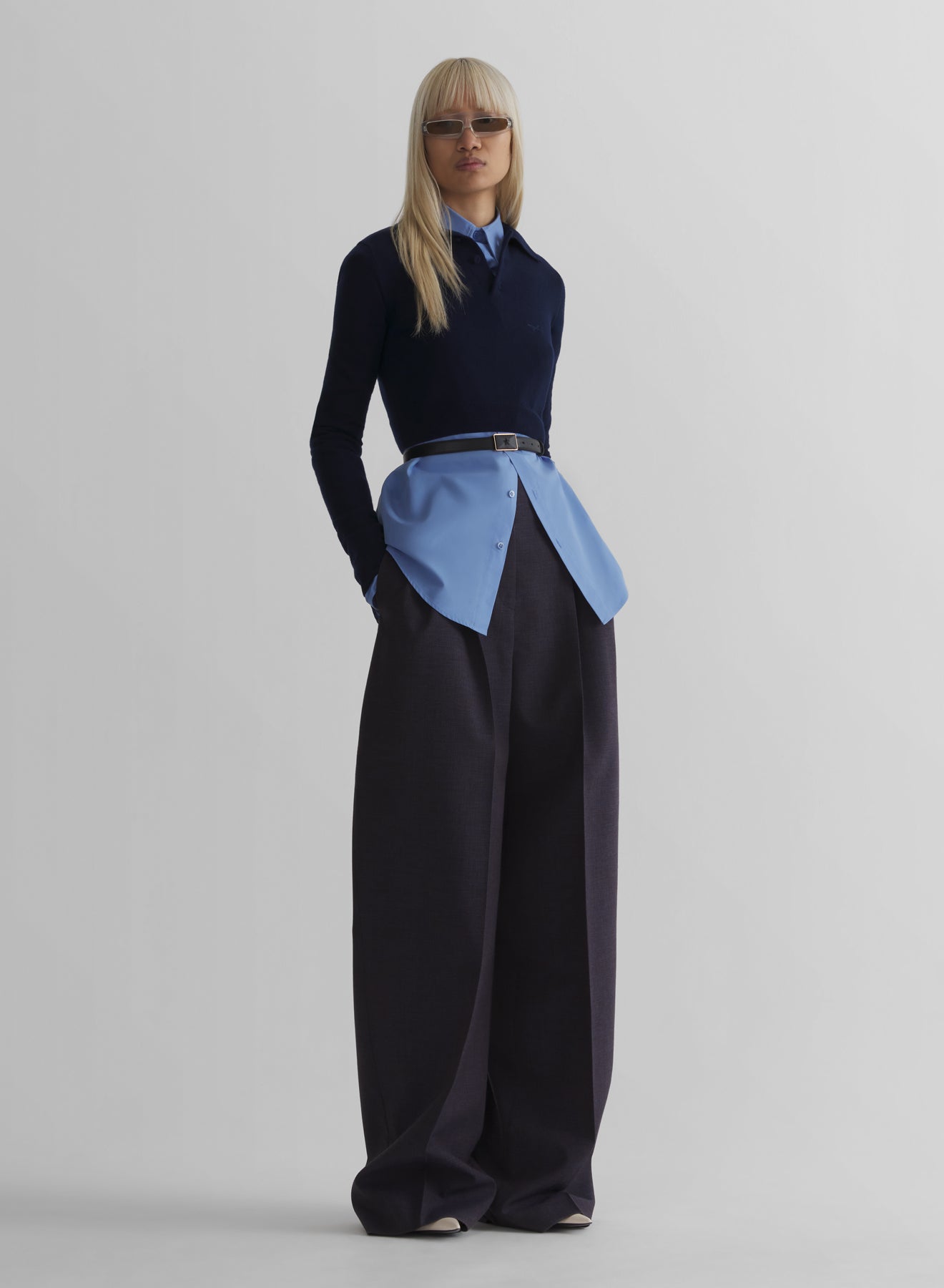 ink cashmere cropped polo