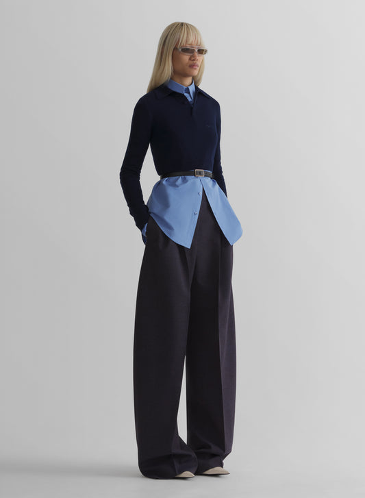 ink cashmere cropped polo