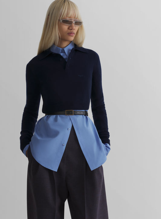 ink cashmere cropped polo