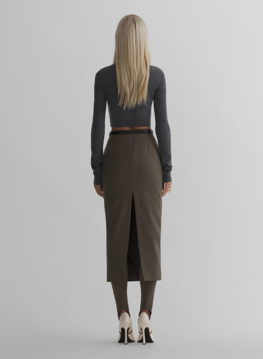 grey cashmere cropped polo
