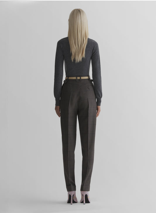grey cashmere v-neck knit top