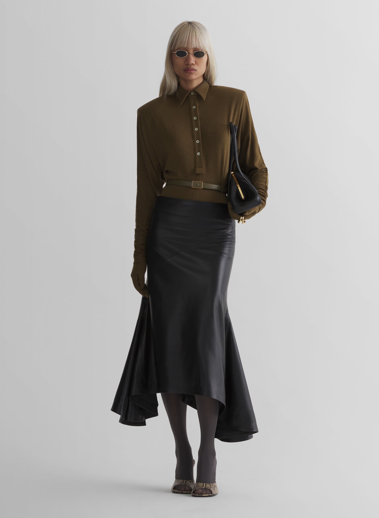 military green batsleeves polo bodysuit