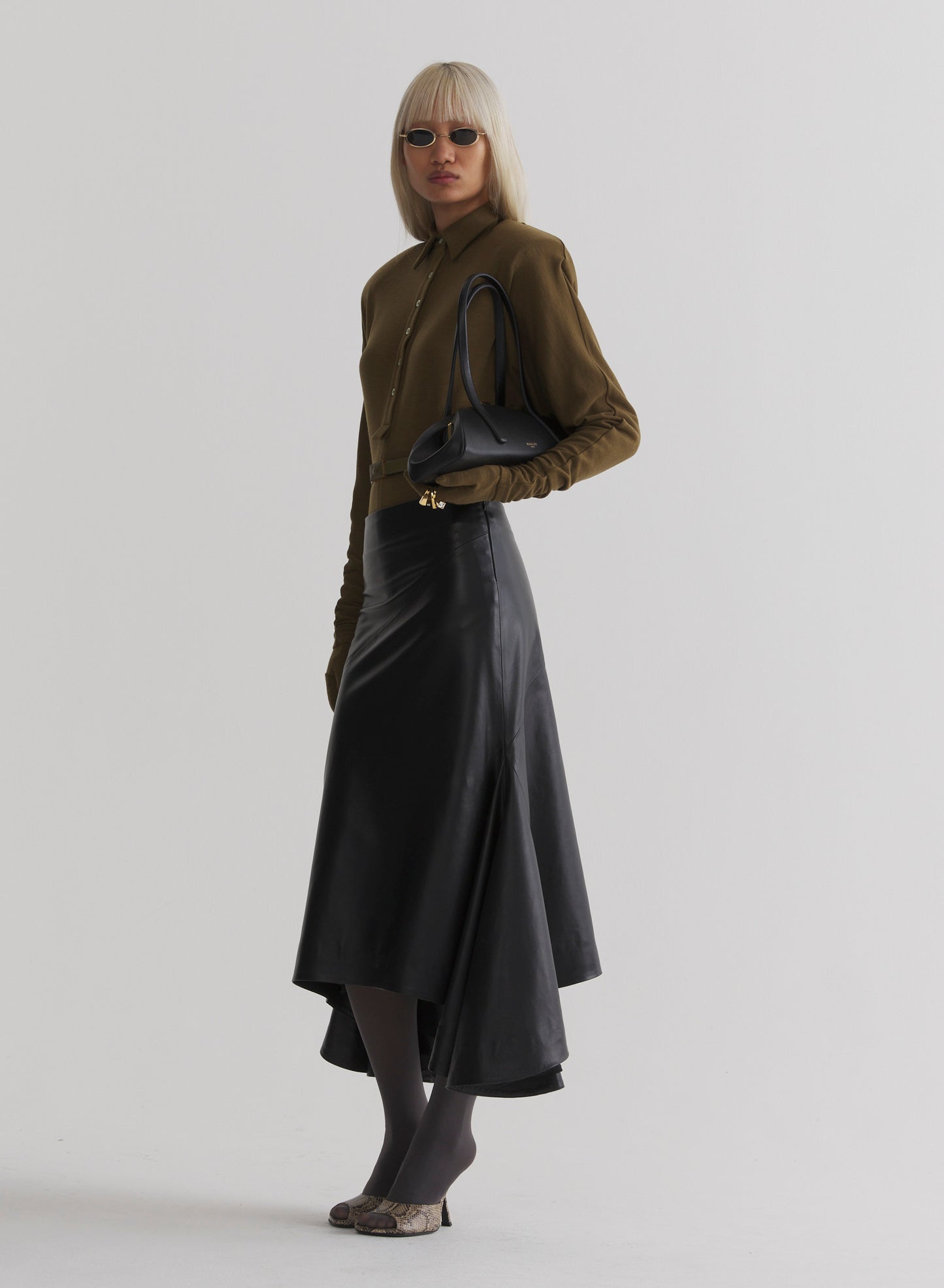 black leather mermaid skirt