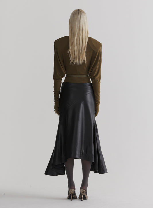black leather mermaid skirt