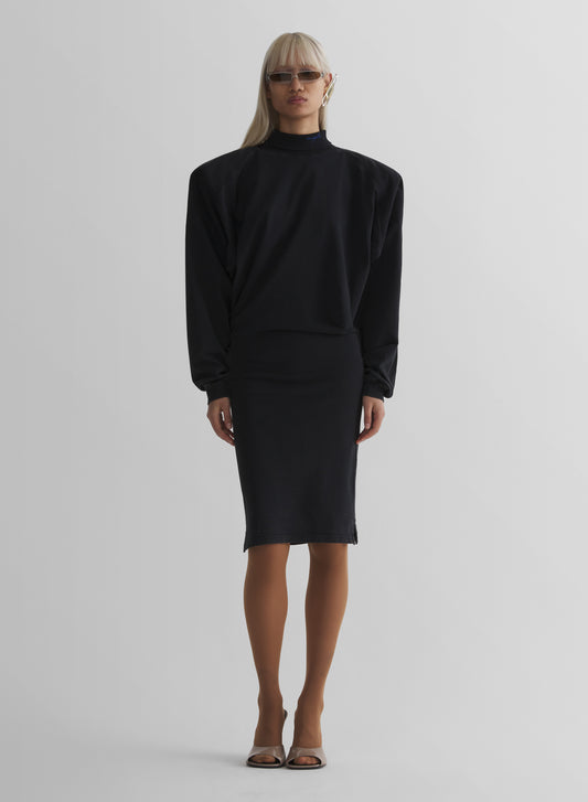 black bat sleeves t-shirt dress