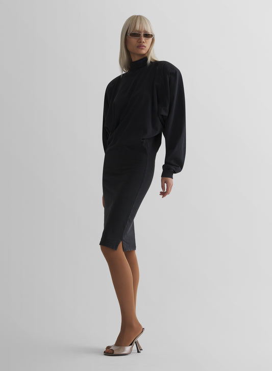 black bat sleeves t-shirt dress