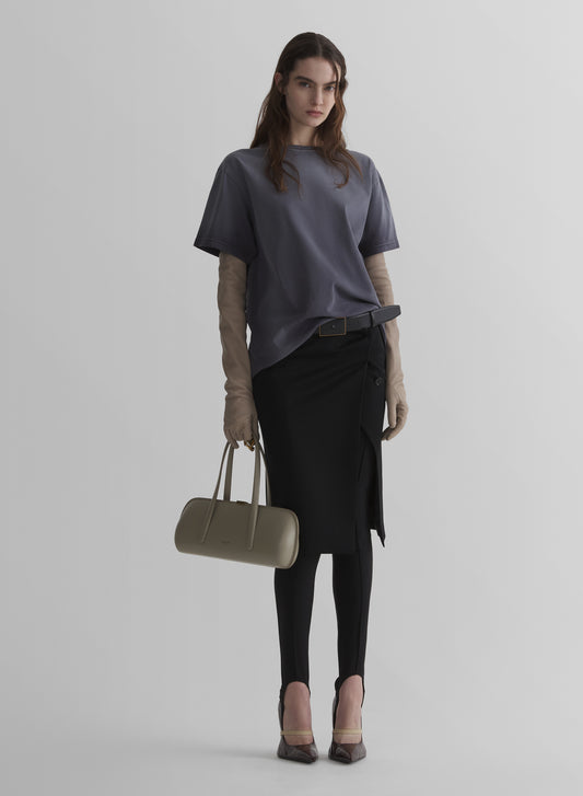 taupe short sleeves logo t-shirt