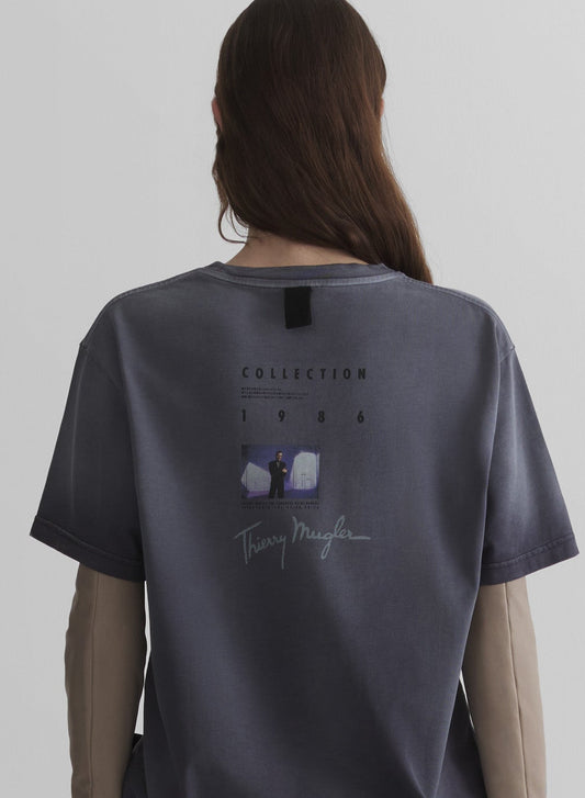 grey short sleeves logo t-shirt