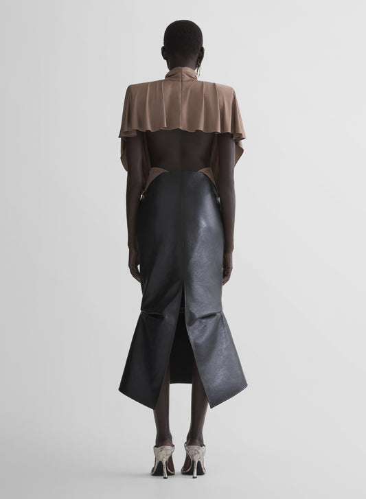 leather slit mermaid skirt