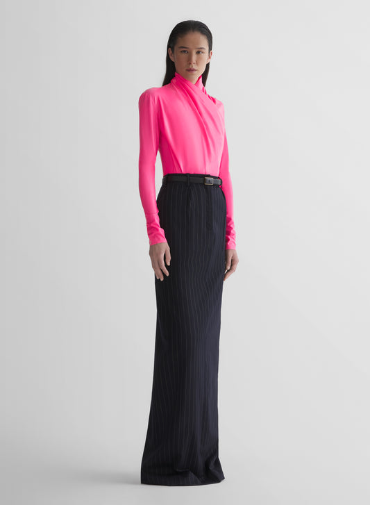 pinstripe tailored long skirt