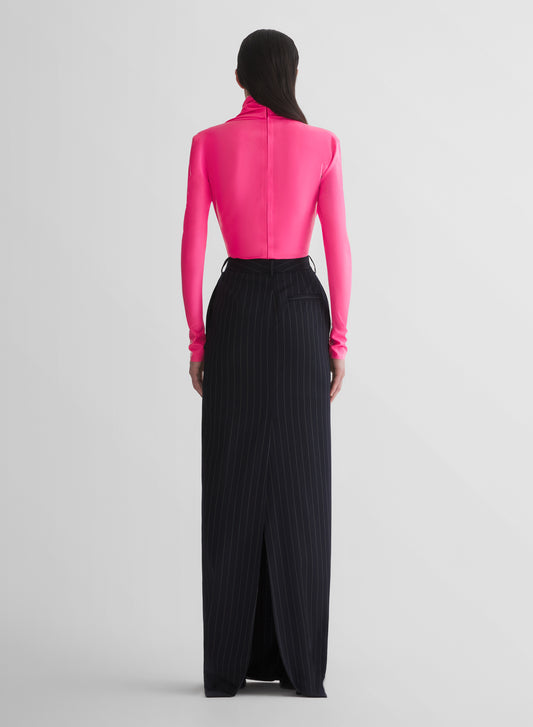 pinstripe tailored long skirt