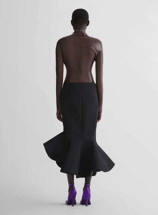 dark brown latex scarf bodysuit