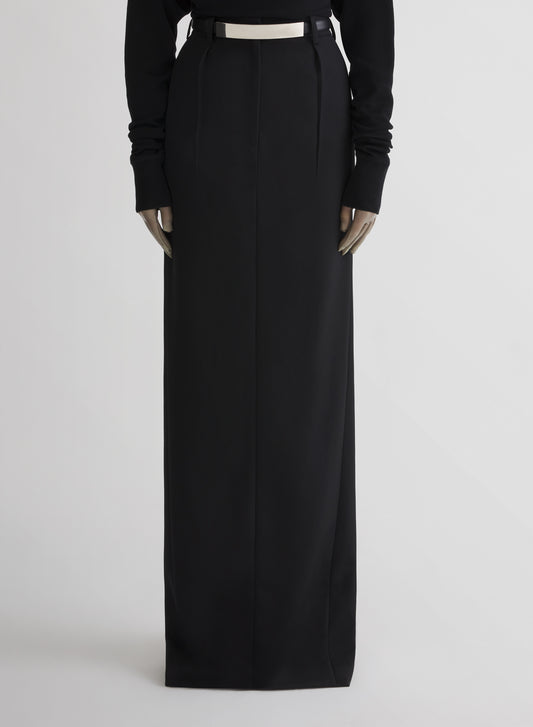black tailored long skirt