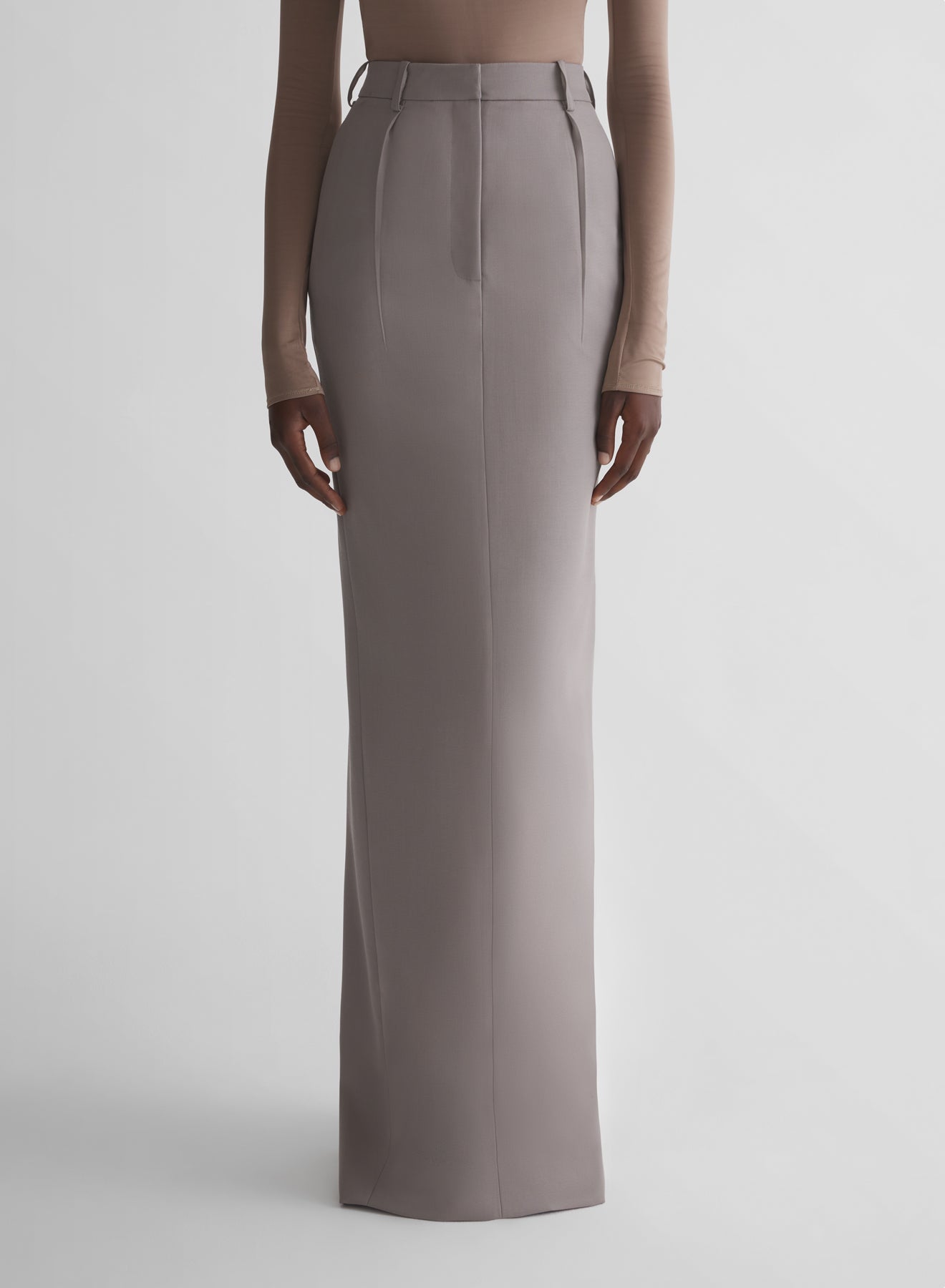 grey tailored long skirt