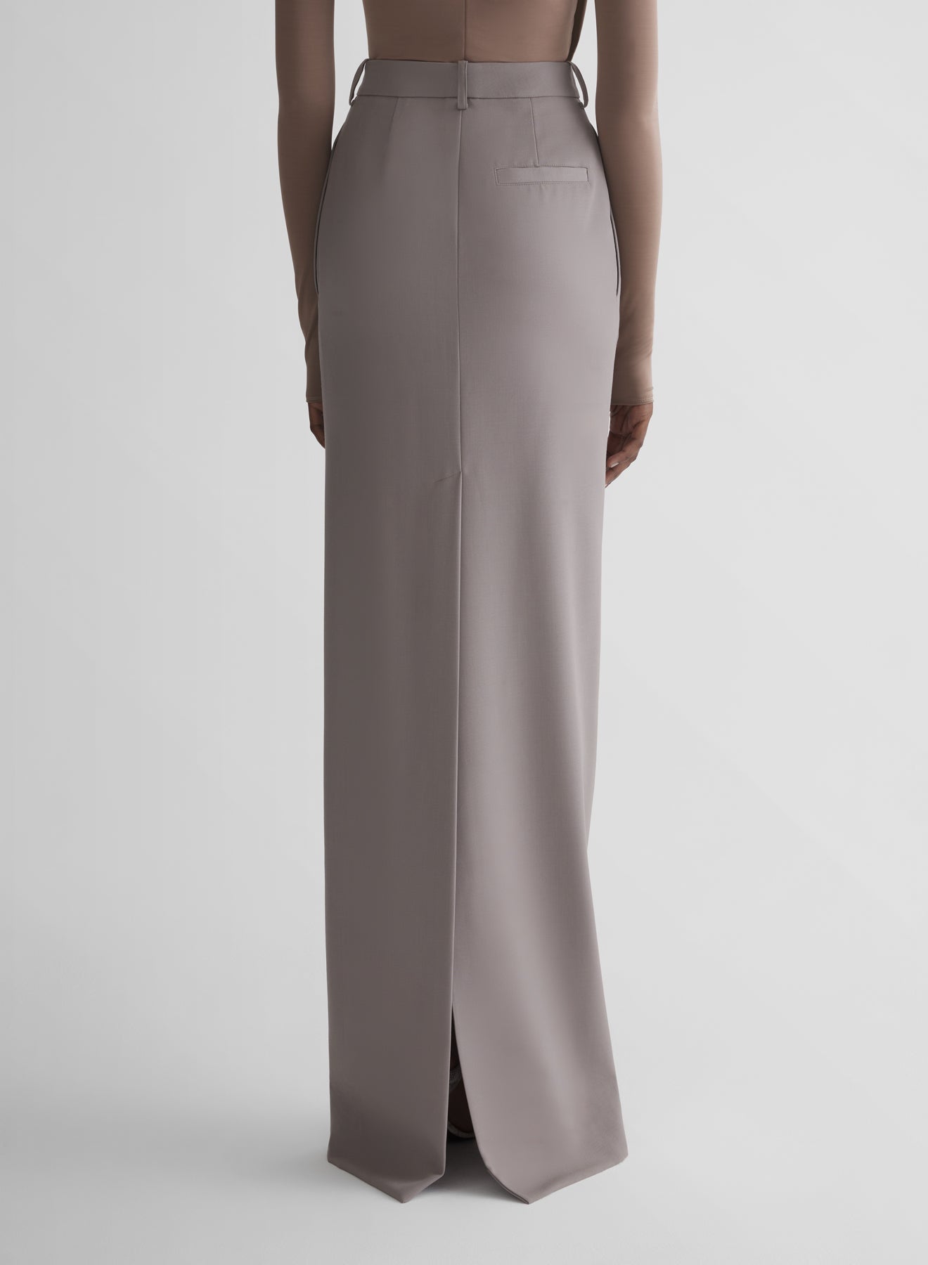 grey tailored long skirt
