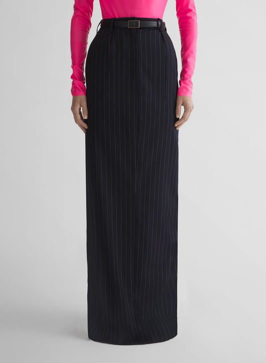 pinstripe tailored long skirt