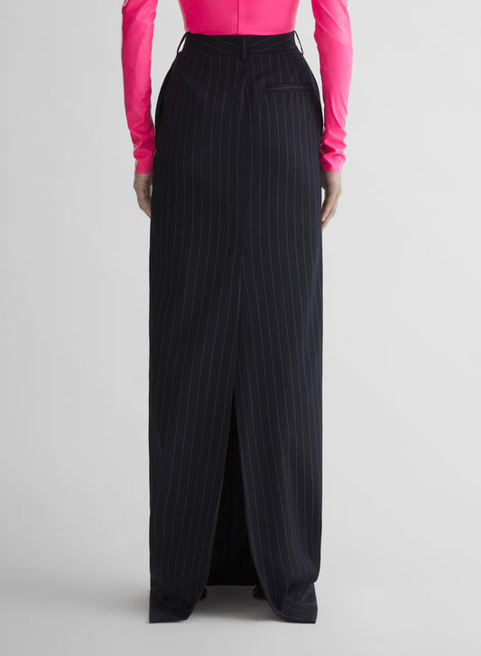 pinstripe tailored long skirt