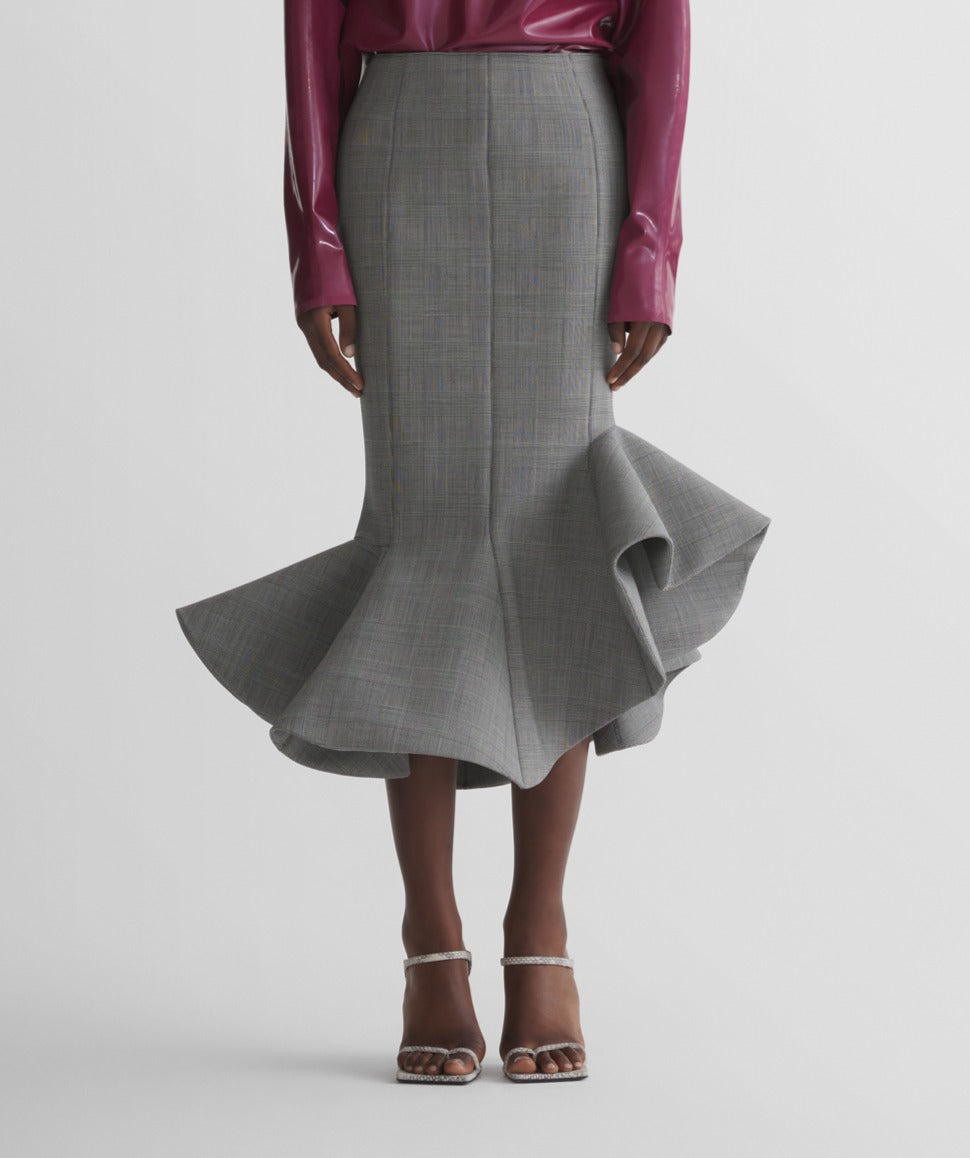 checked mermaid skirt