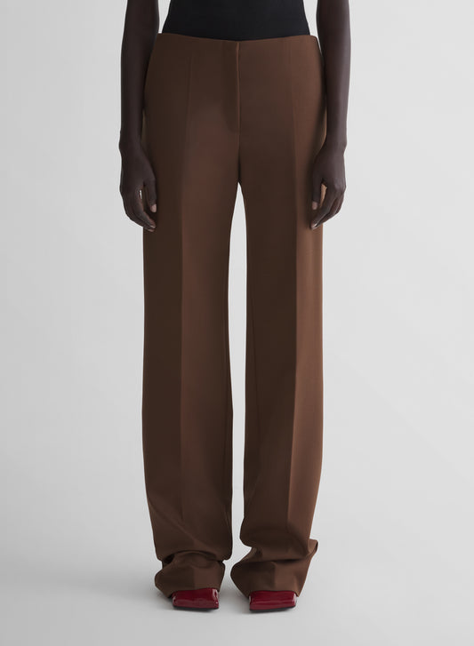 brown low waist straight trousers