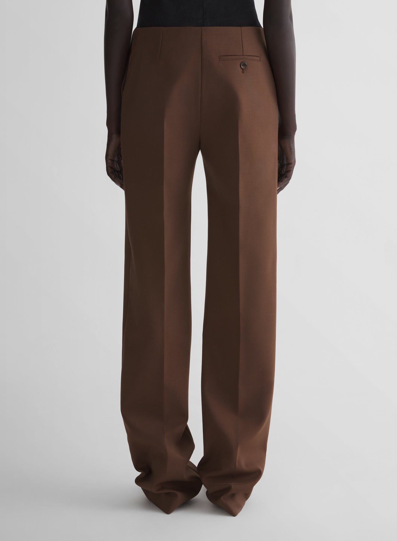 brown low waist straight trousers