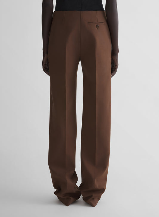 brown low waist straight trousers