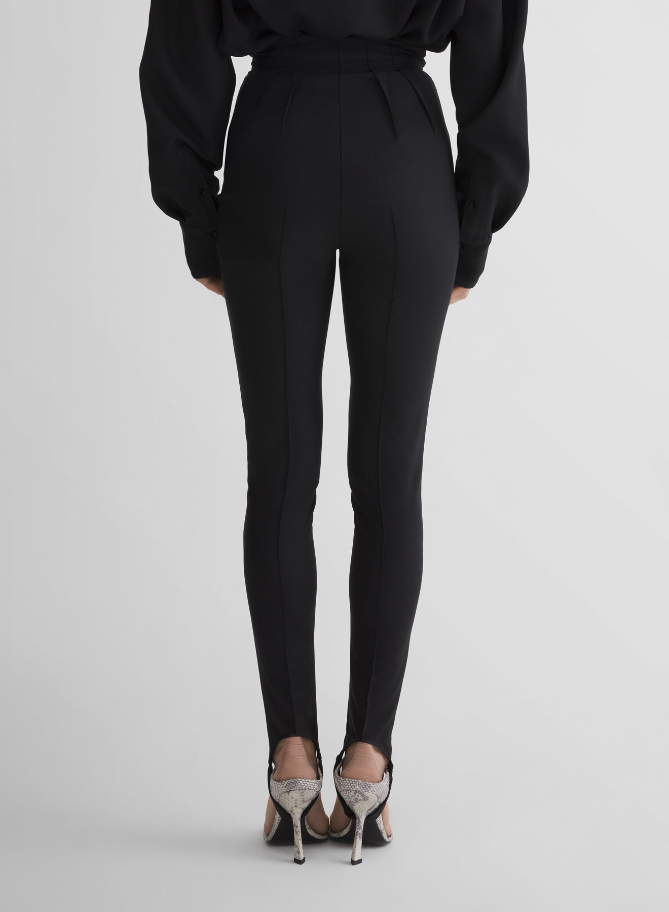 black tailored leggings