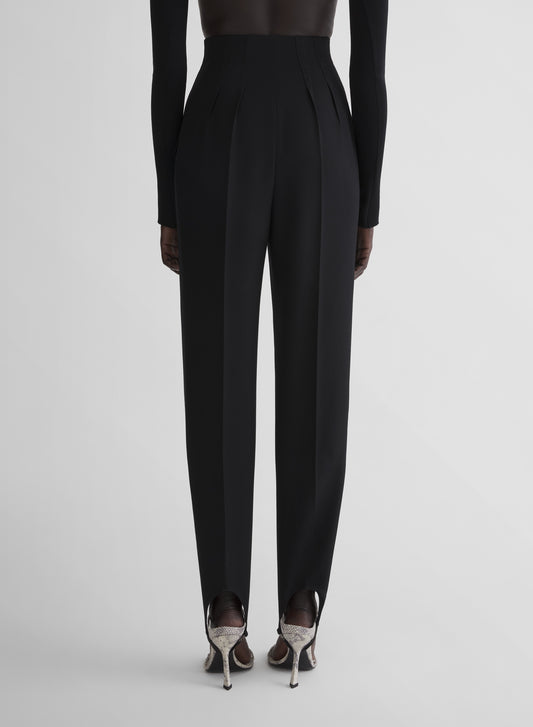 black tuxedo cigarette stirrup trousers
