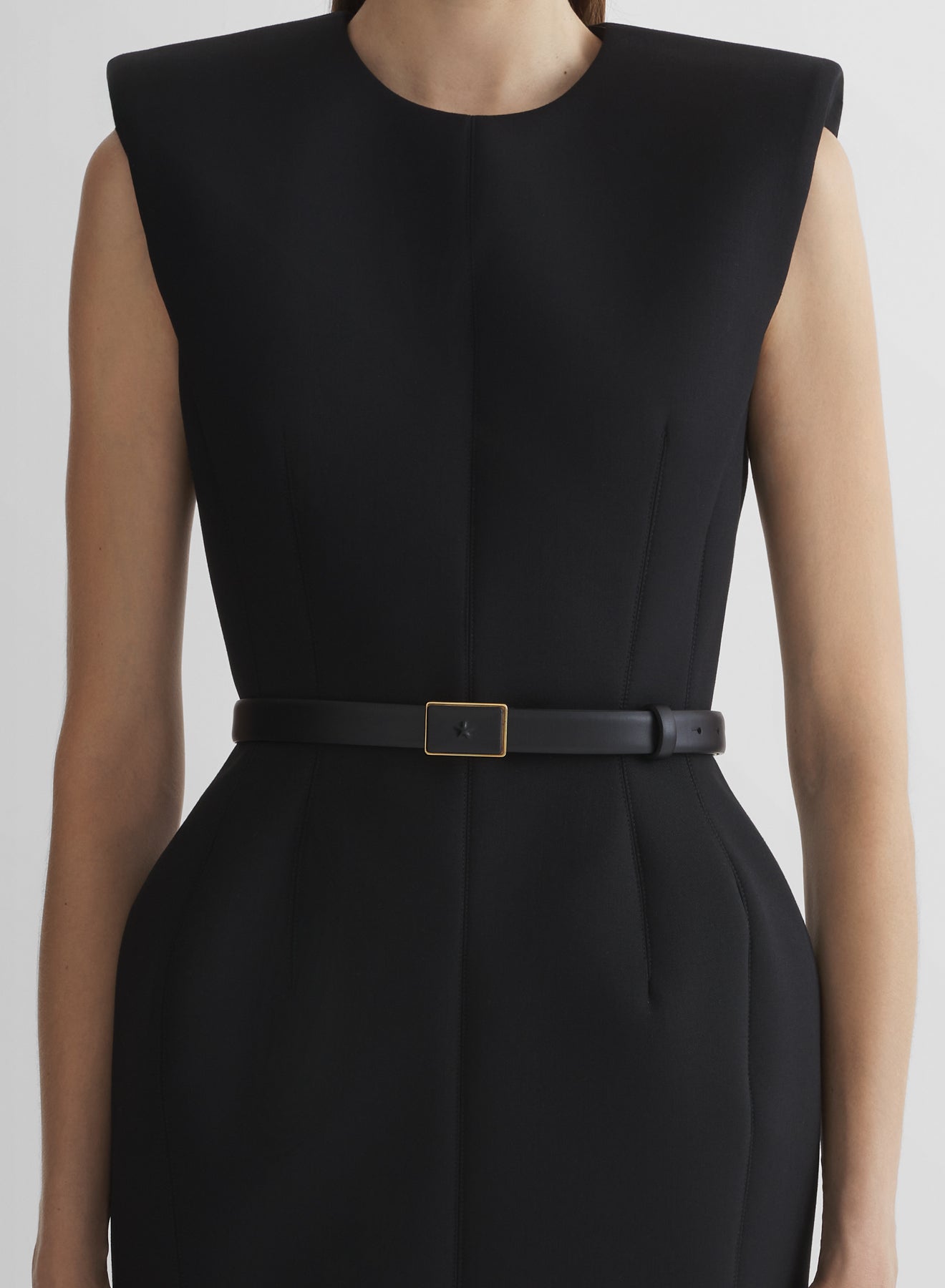 black stockman mini dress