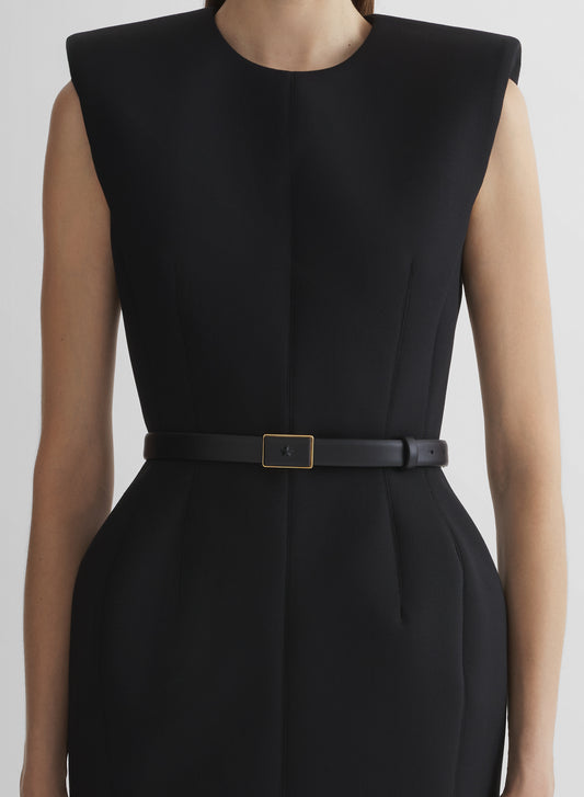 black stockman mini dress