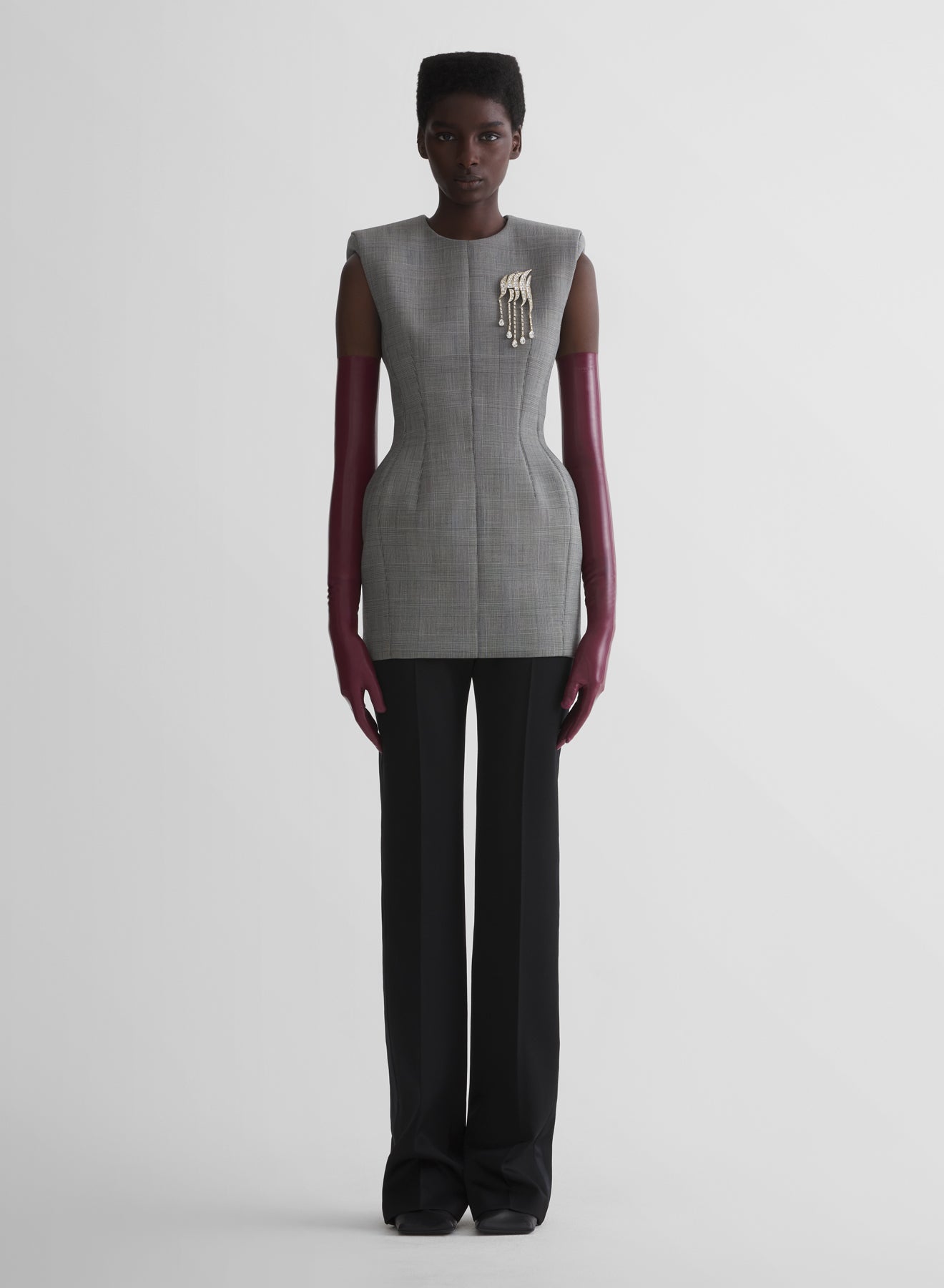 checked stockman mini dress